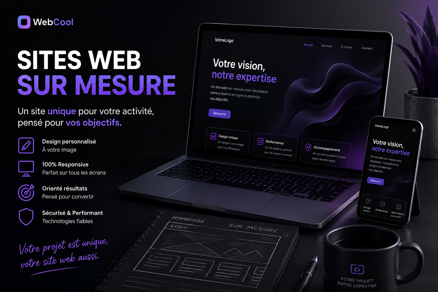 Création d'un site web sur-mesure, codé de zéro par notre agence web à Toulouse