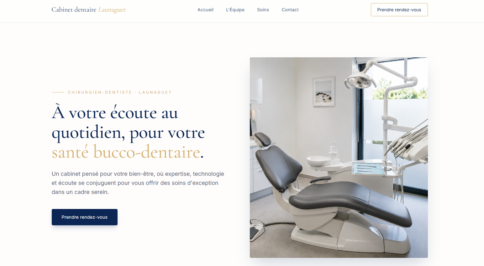 Template de site pour cabinet dentaire